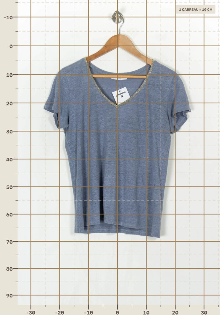 Tee-shirt Bleu - Taille M/38 de la marque ZAPA | PARAD121169 - Vendu par Paradigme - Image 4