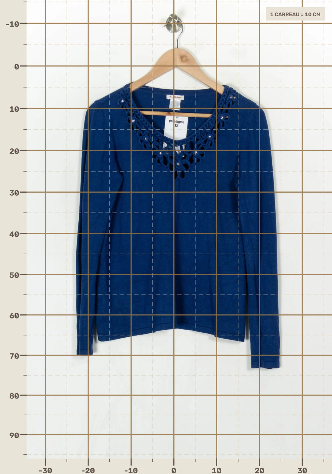 Pull Bleu - Taille XXL/44 de la marque La Redoute Collections | PARAD121170 - Vendu par Paradigme - Image 4