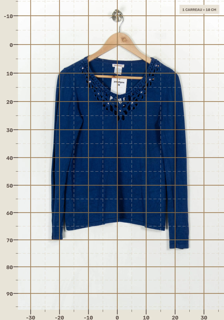 Pull Bleu - Taille XXL/44 de la marque La Redoute Collections | PARAD121170 - Vendu par Paradigme - Image 4