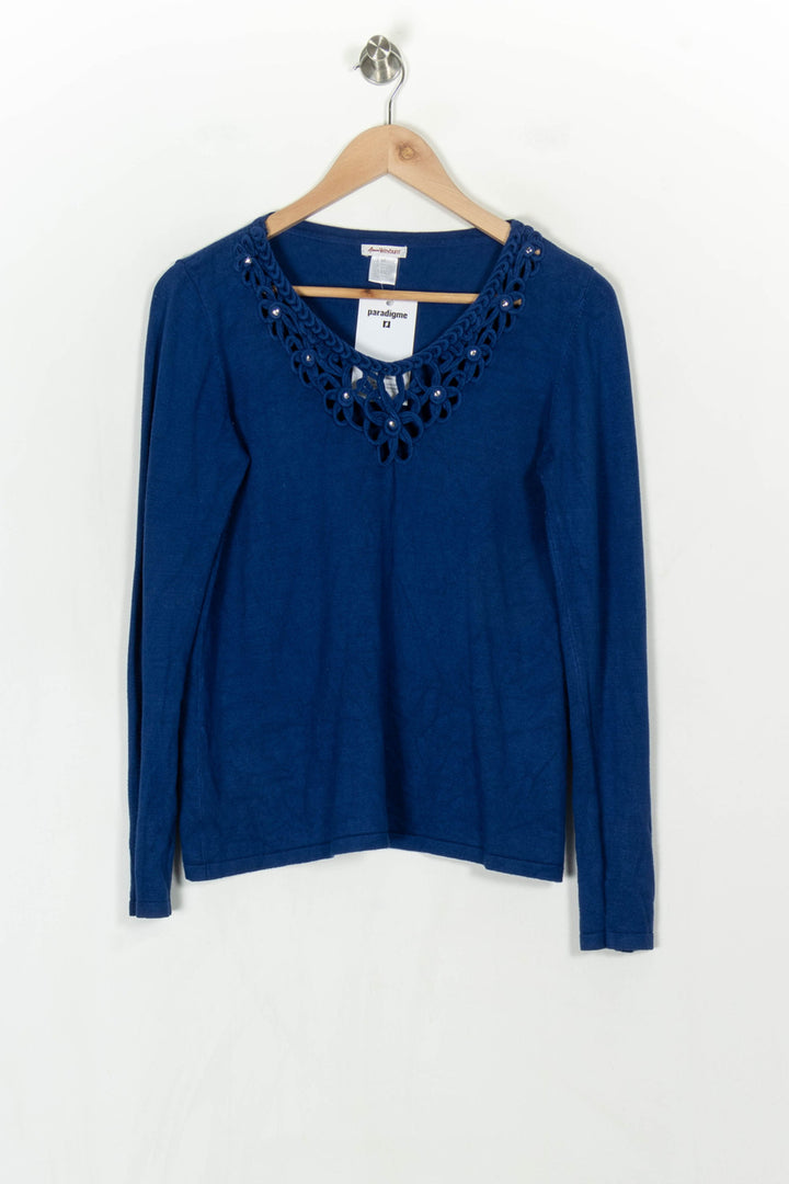 Pull Bleu - Taille XXL/44 de la marque La Redoute Collections | PARAD121170 - Vendu par Paradigme - Image 2