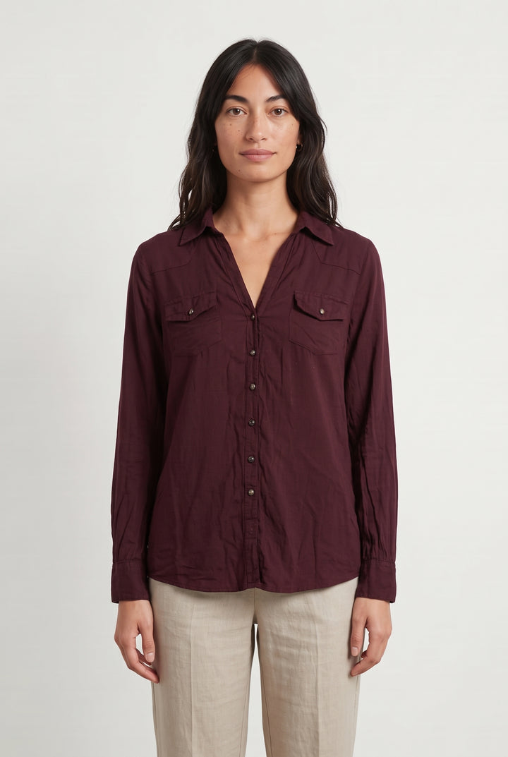 Chemise Bordeaux - Taille M/38 de la marque La Redoute Collections | PARAD121171 - Vendu par Paradigme - Image 1