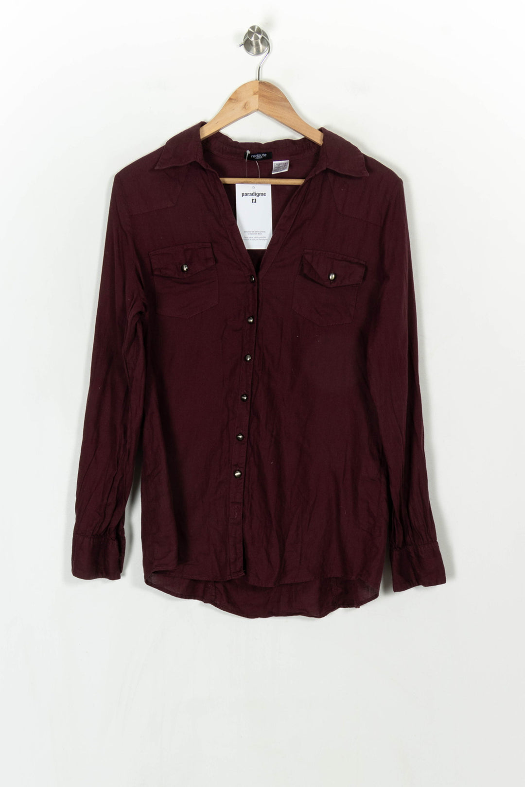 Chemise Bordeaux - Taille M/38 de la marque La Redoute Collections | PARAD121171 - Vendu par Paradigme - Image 2