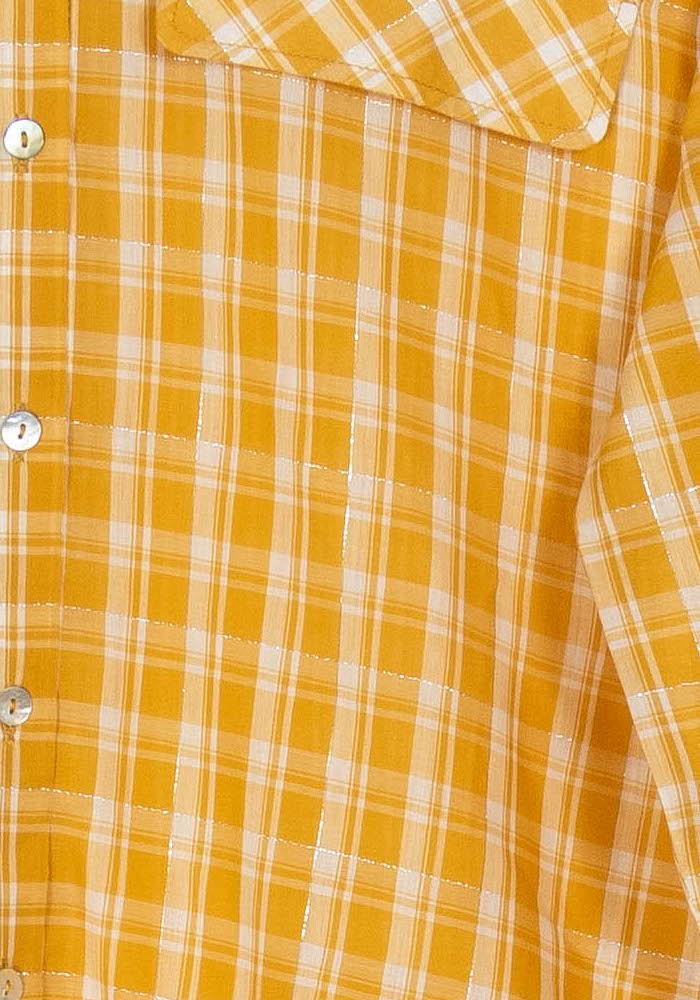 Chemise à Carreaux Jaune et Blanche - Taille XS/34 de la marque Karl Marc John | PARAD121185 - Vendu par Paradigme - Image 3