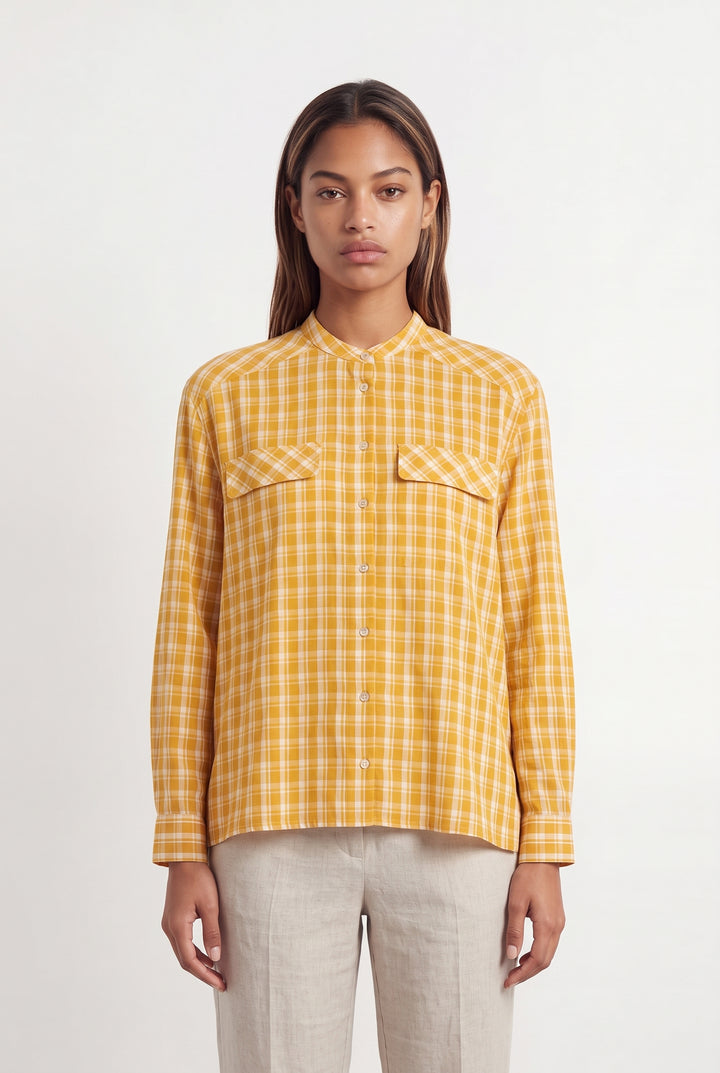 Chemise à Carreaux Jaune et Blanche - Taille XS/34 de la marque Karl Marc John | PARAD121185 - Vendu par Paradigme - Image 1