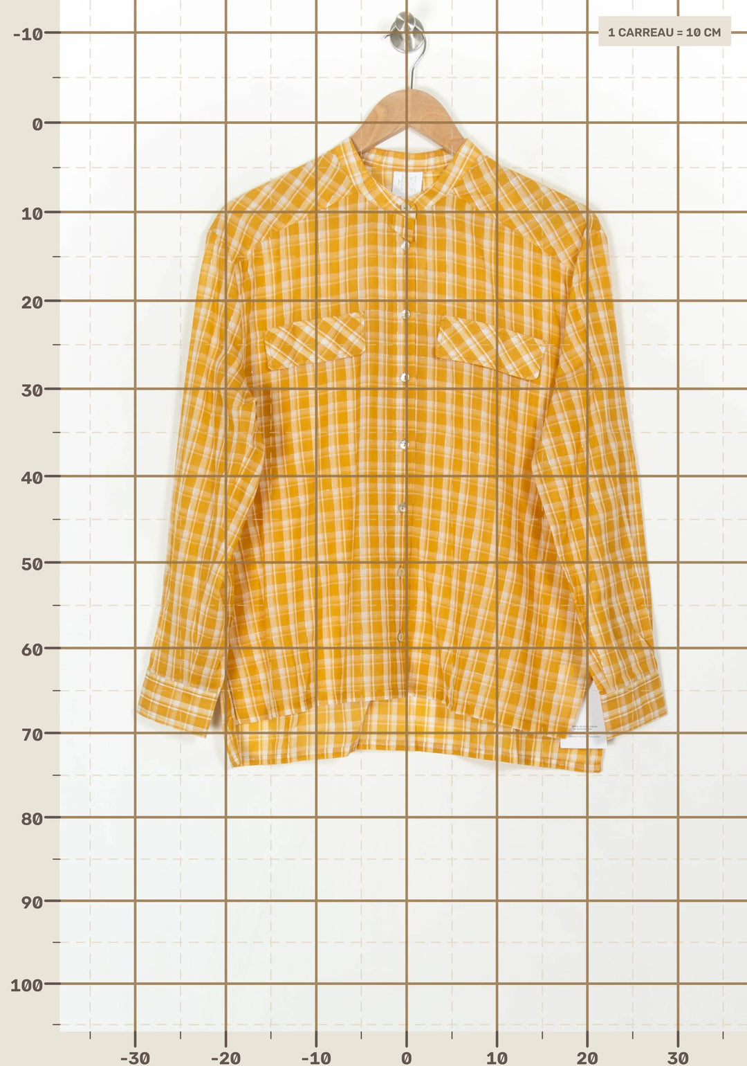 Chemise à Carreaux Jaune et Blanche - Taille XS/34 de la marque Karl Marc John | PARAD121185 - Vendu par Paradigme - Image 4