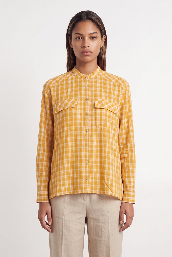 Chemise à Carreaux Jaune et Blanche - Taille XS/34 de la marque Karl Marc John | PARAD121187 - Vendu par Paradigme - Image 1