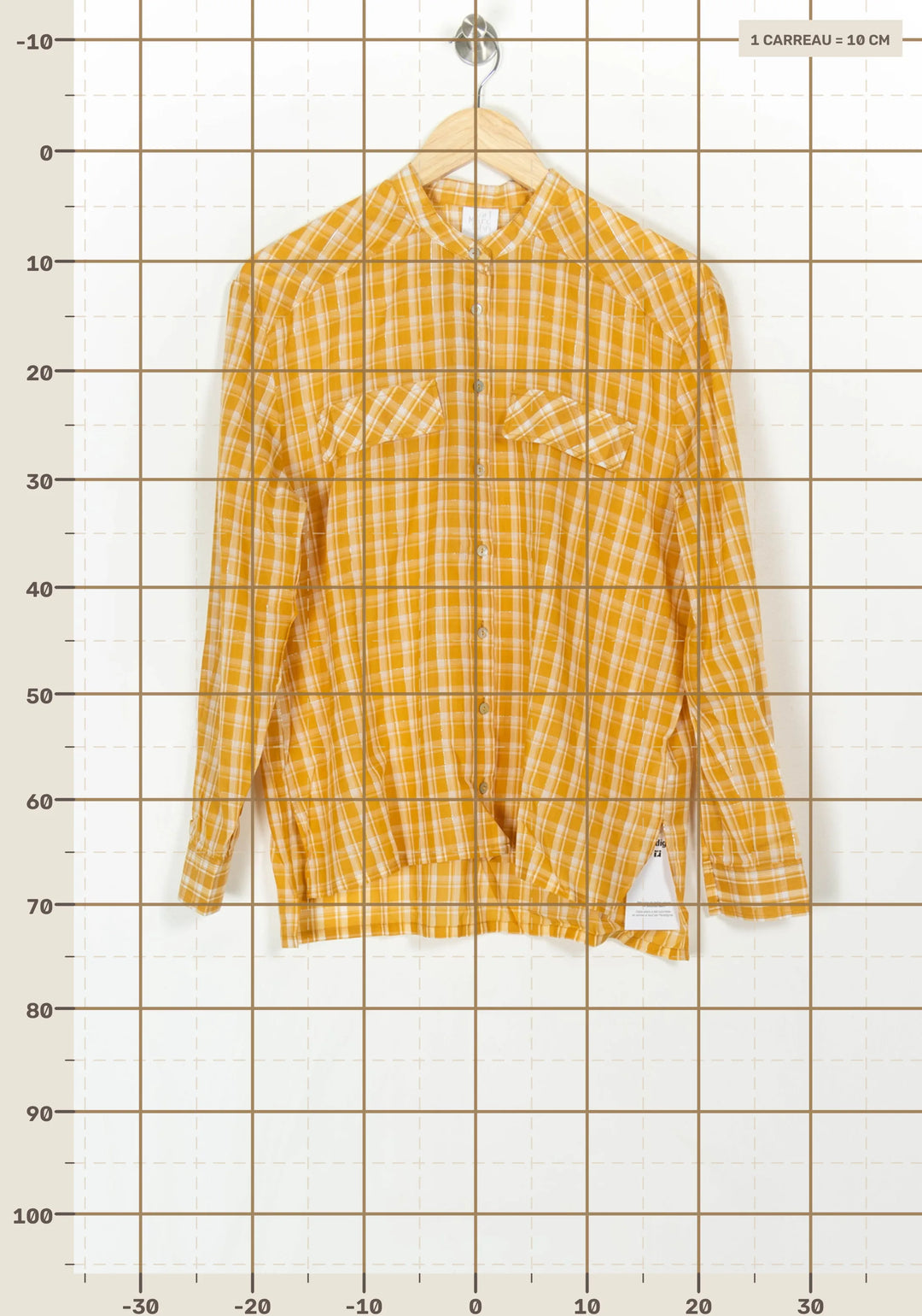 Chemise à Carreaux Jaune et Blanche - Taille XS/34 de la marque Karl Marc John | PARAD121187 - Vendu par Paradigme - Image 4