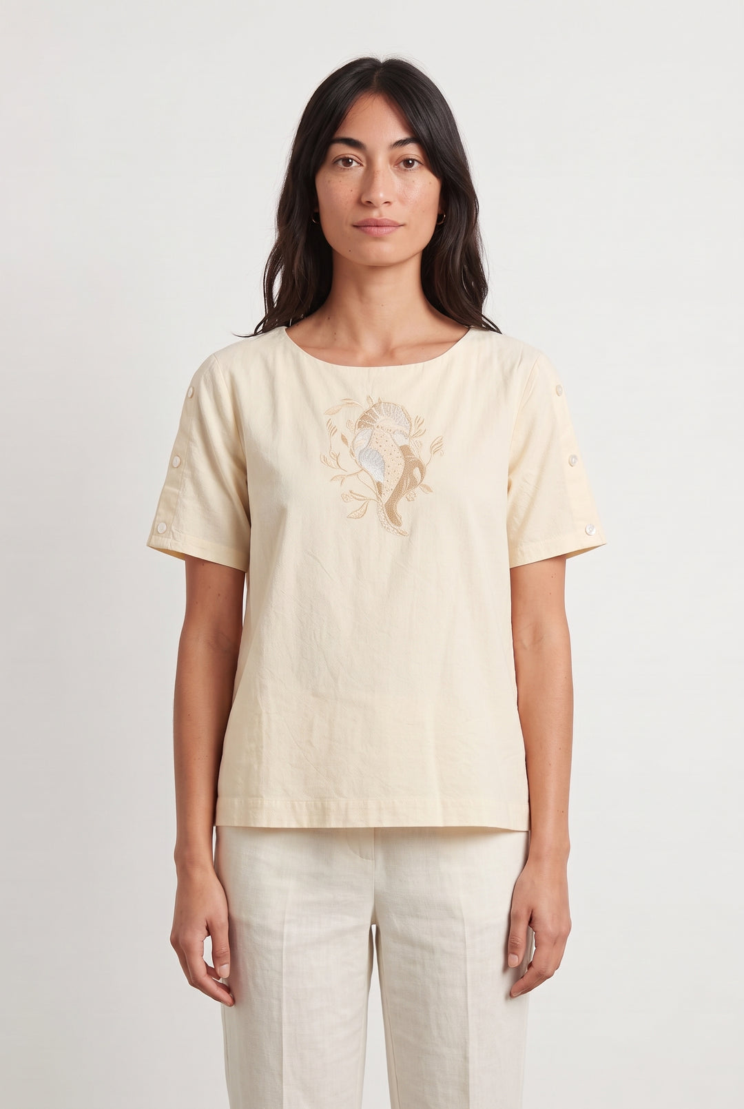 T-shirt Beige - Taille XS/34 de la marque Karl Marc John | PARAD121189 - Vendu par Paradigme - Image 1
