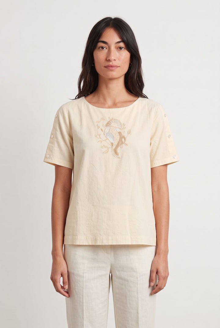 T-shirt Beige - Taille XS/34 de la marque Karl Marc John | PARAD121189 - Vendu par Paradigme - Image 1