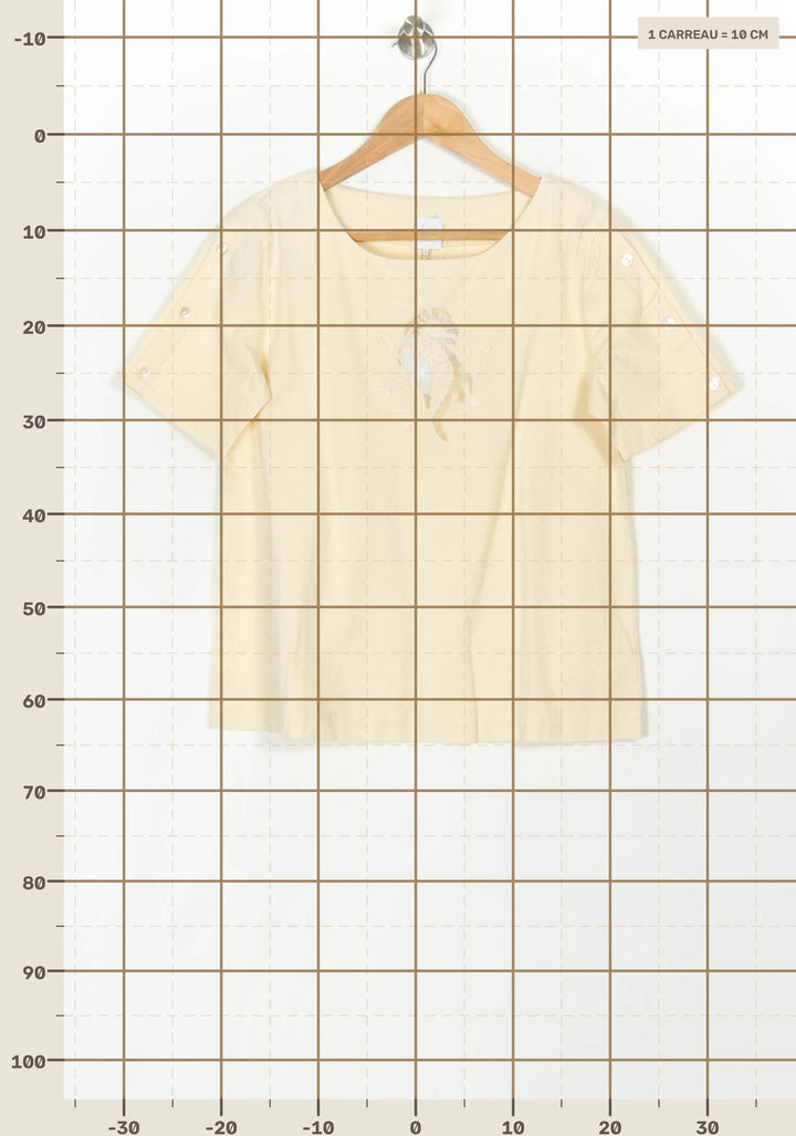 T-shirt Beige - Taille XS/34 de la marque Karl Marc John | PARAD121189 - Vendu par Paradigme - Image 4