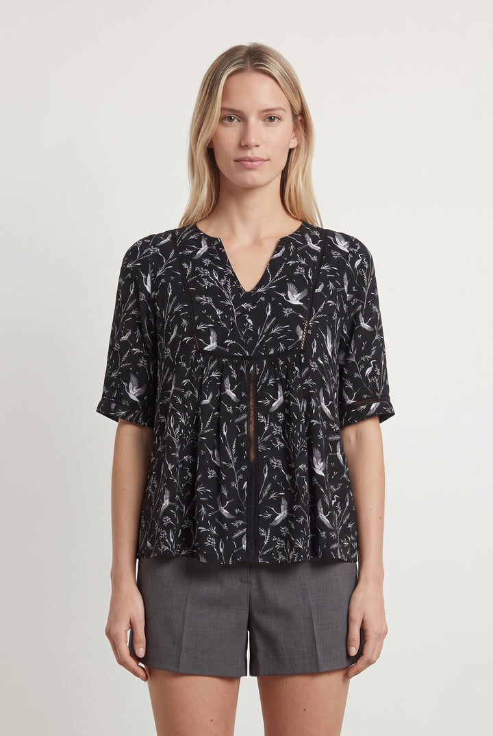 Blouse Noire et Blanche - Taille S/36 de la marque Maison 123 | PARAD121191 - Vendu par Paradigme - Image 1