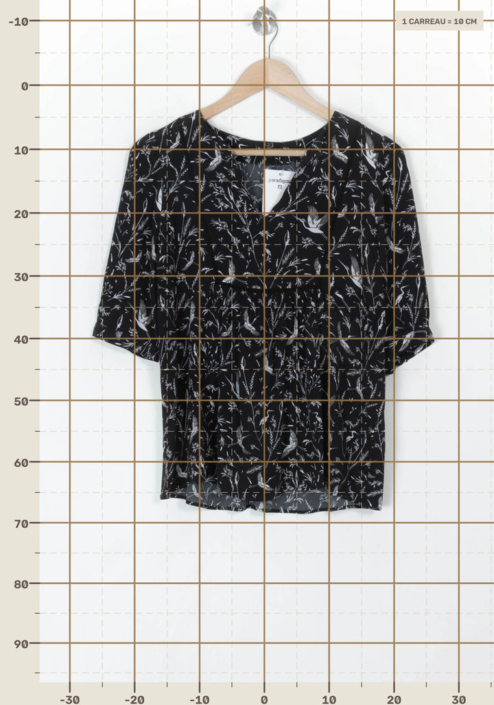 Blouse Noire et Blanche - Taille S/36 de la marque Maison 123 | PARAD121191 - Vendu par Paradigme - Image 4
