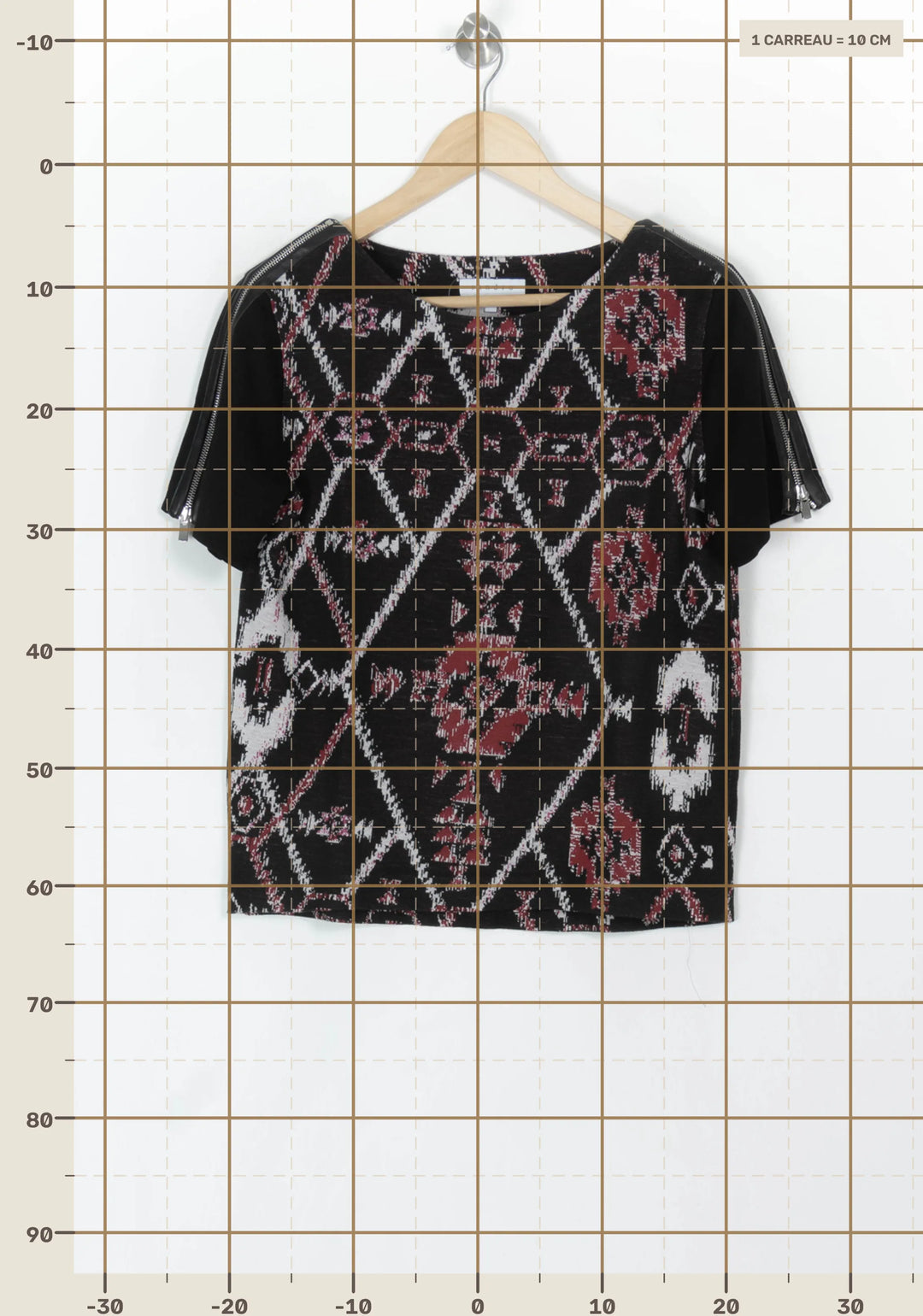 Blouse Noire et Bordeaux - Taille M/38 de la marque Sandro | PARAD121193 - Vendu par Paradigme - Image 4