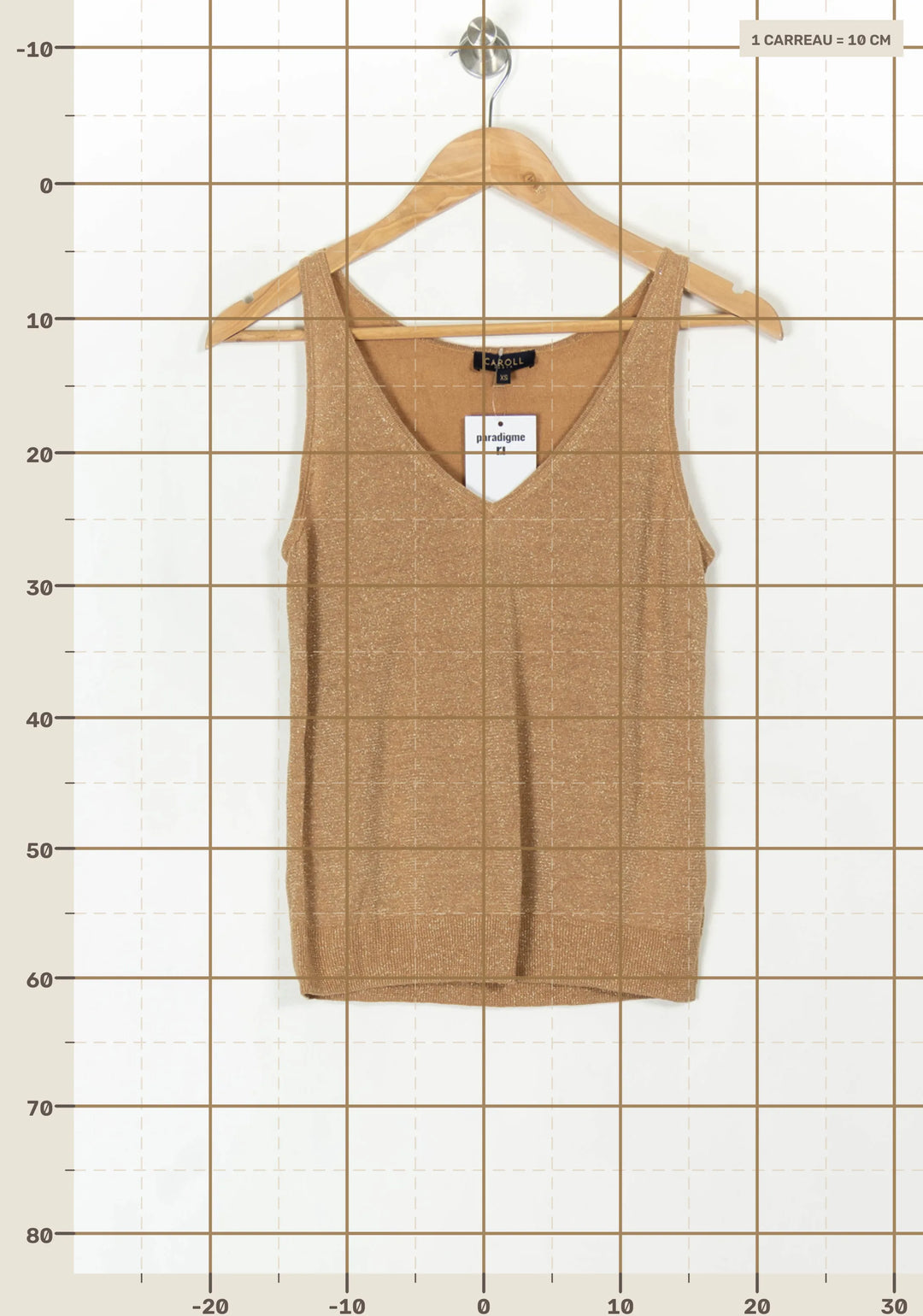 Débardeur Beige - Taille XS/34 de la marque Caroll | PARAD121195 - Vendu par Paradigme - Image 4