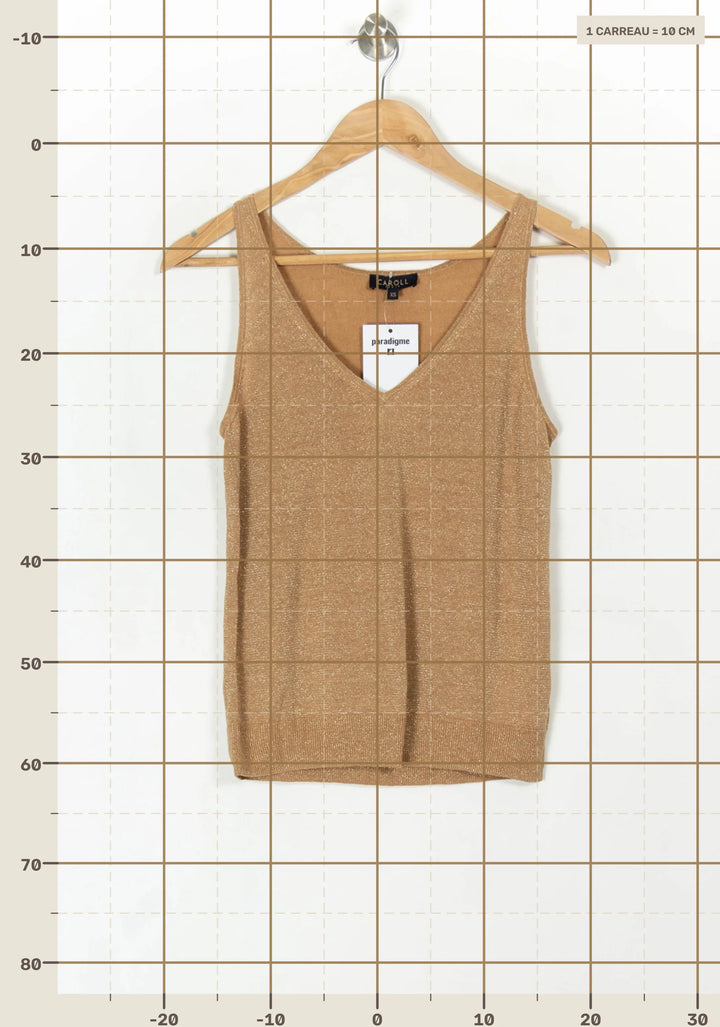 Débardeur Beige - Taille XS/34 de la marque Caroll | PARAD121195 - Vendu par Paradigme - Image 4