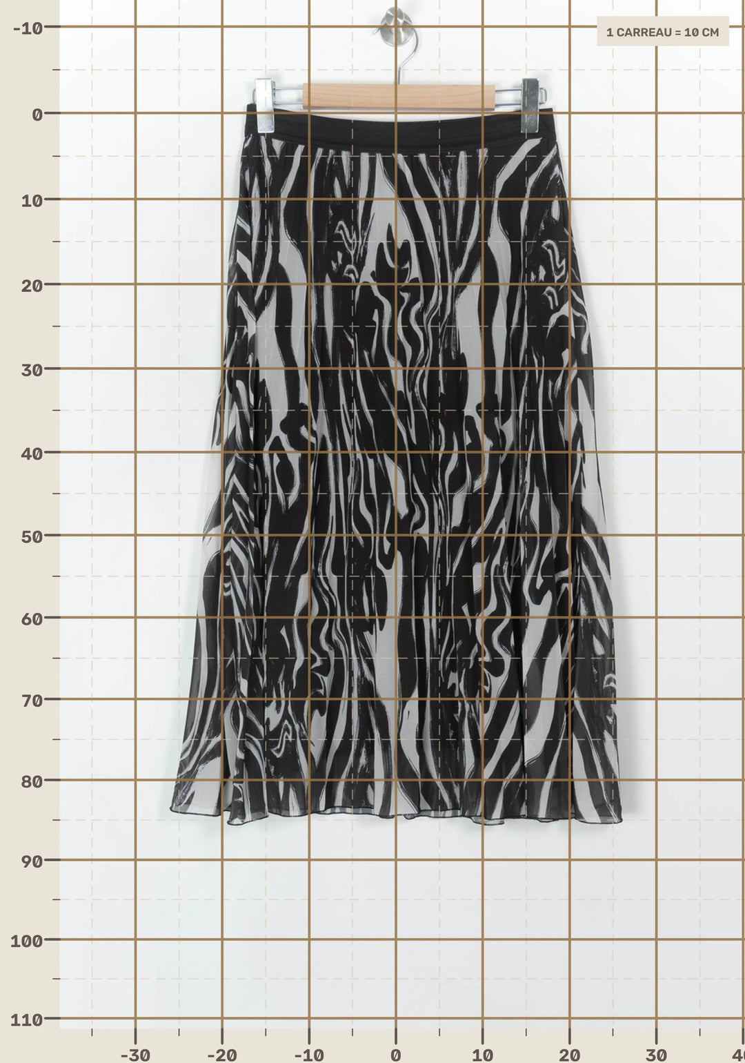 Jupe Plissée Noire et Grise - Taille M/38 de la marque La Fée Maraboutée | PARAD121197 - Vendu par Paradigme - Image 4