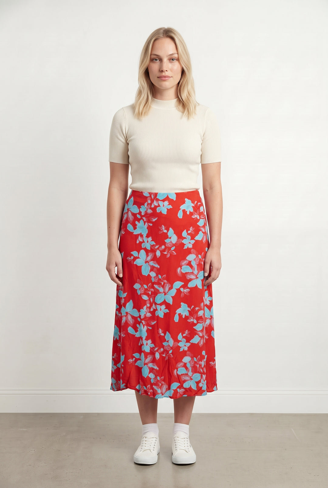 Jupe Longue Rouge et Bleue - Taille L/40 de la marque Kookai | PARAD121200 - Vendu par Paradigme - Image 1