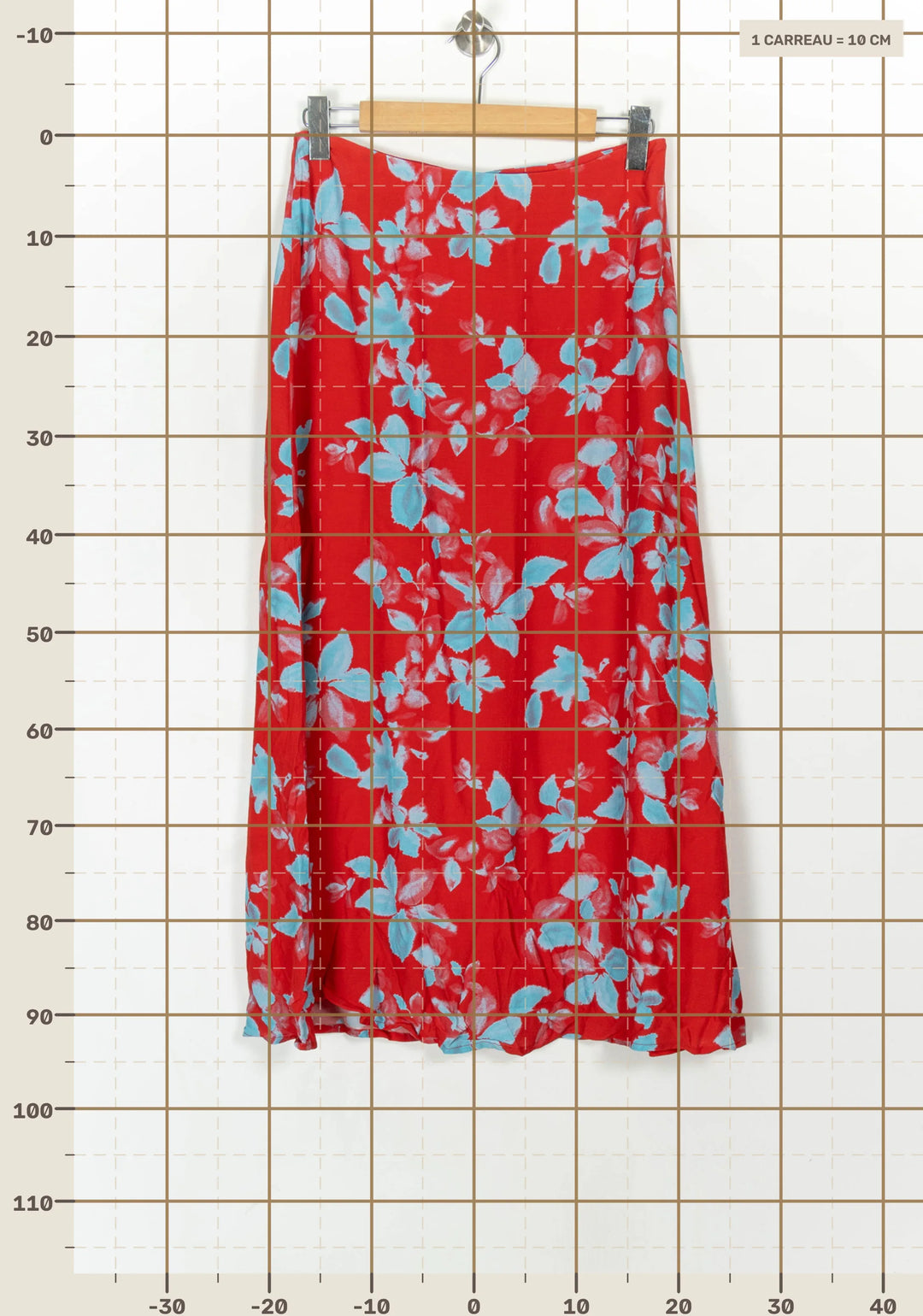 Jupe Longue Rouge et Bleue - Taille L/40 de la marque Kookai | PARAD121200 - Vendu par Paradigme - Image 4