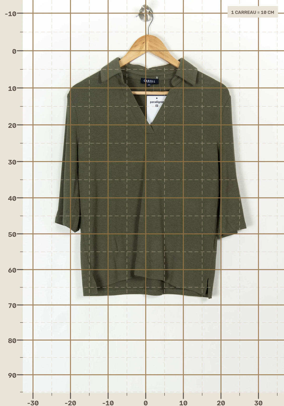 Polo Vert - Taille XS/34 de la marque Caroll | PARAD121201 - Vendu par Paradigme - Image 4