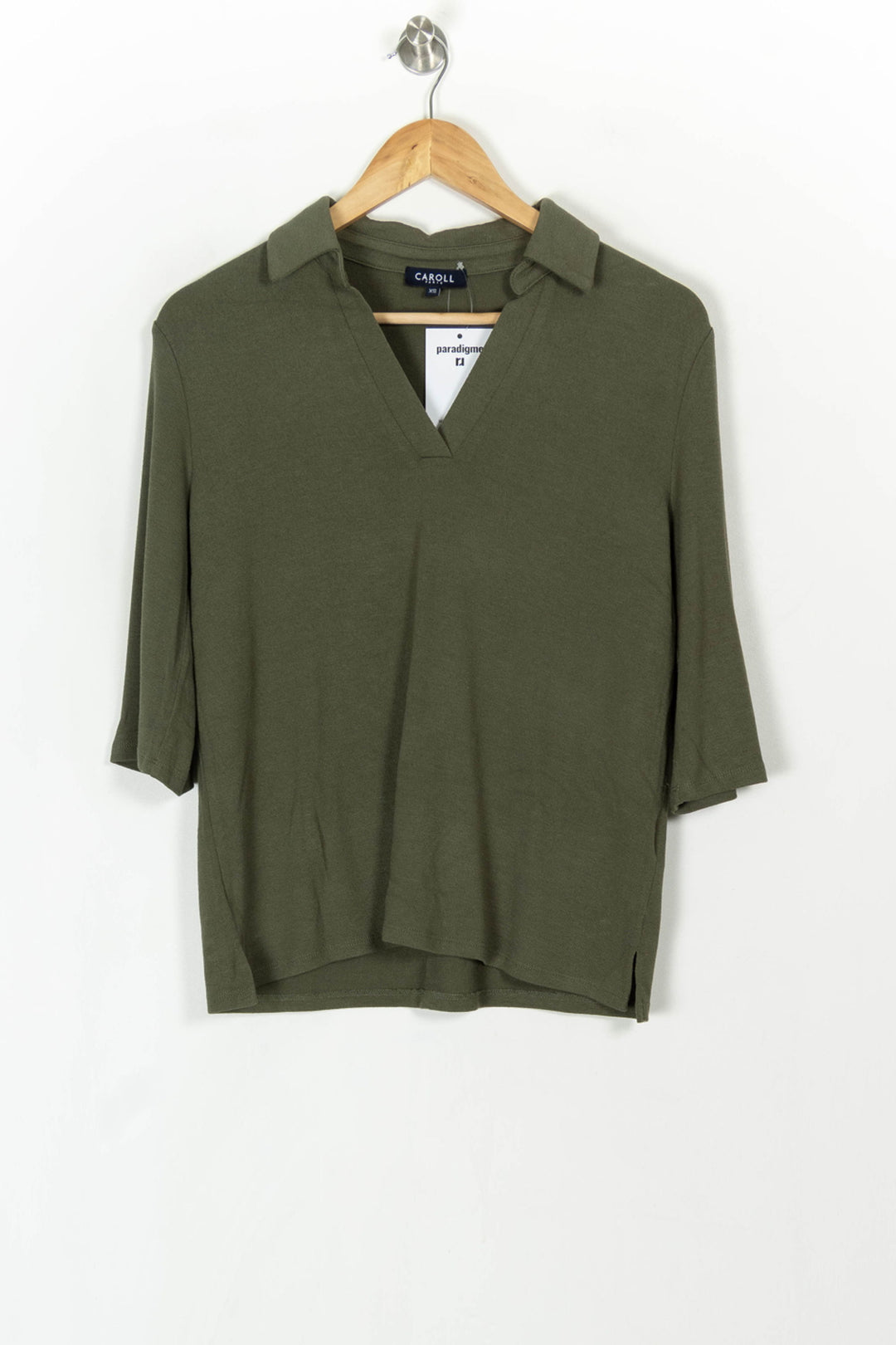 Polo Vert - Taille XS/34 de la marque Caroll | PARAD121201 - Vendu par Paradigme - Image 2