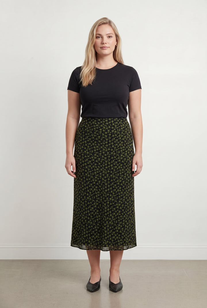 Jupe Longue Noire et Verte - Taille XL/42 de la marque Kookai | PARAD121203 - Vendu par Paradigme - Image 1