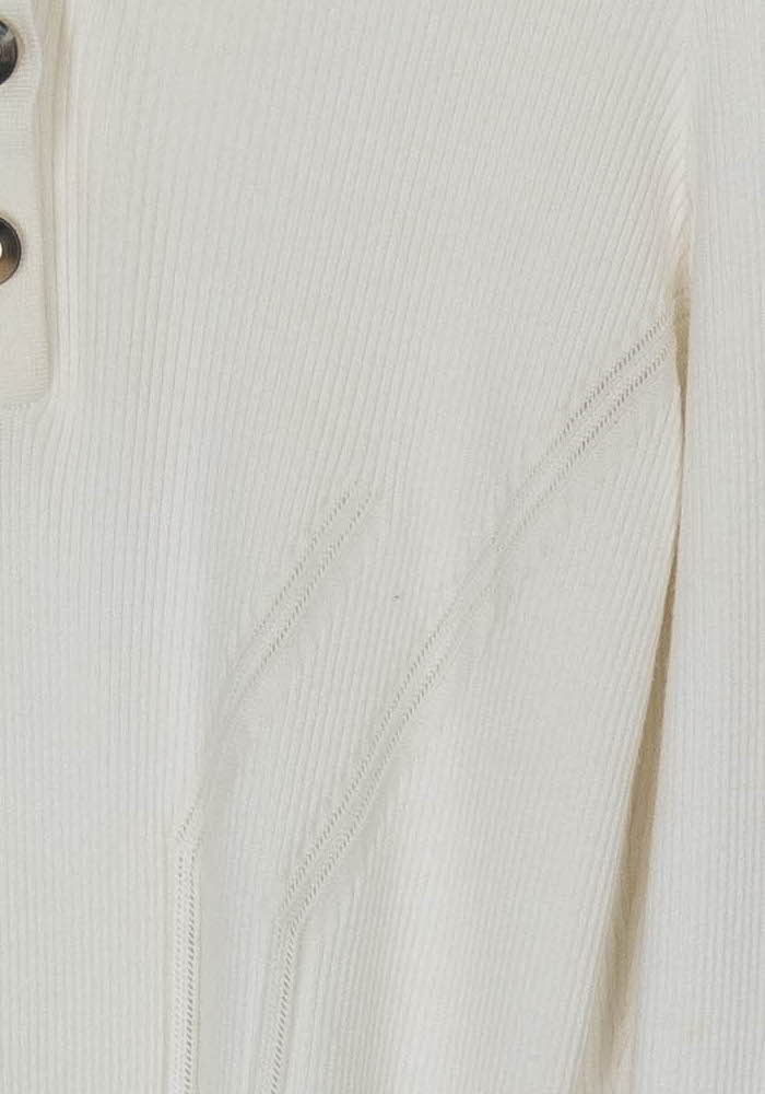 Pull Col Polo Blanc - Taille L/40 de la marque Maison 123 | PARAD121204 - Vendu par Paradigme - Image 3