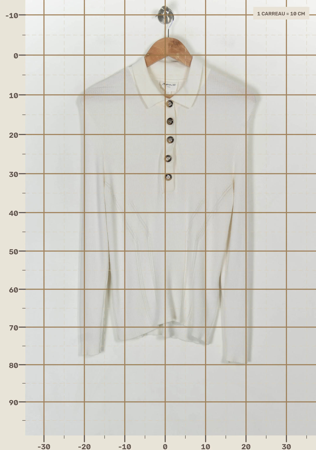 Pull Col Polo Blanc - Taille L/40 de la marque Maison 123 | PARAD121204 - Vendu par Paradigme - Image 4