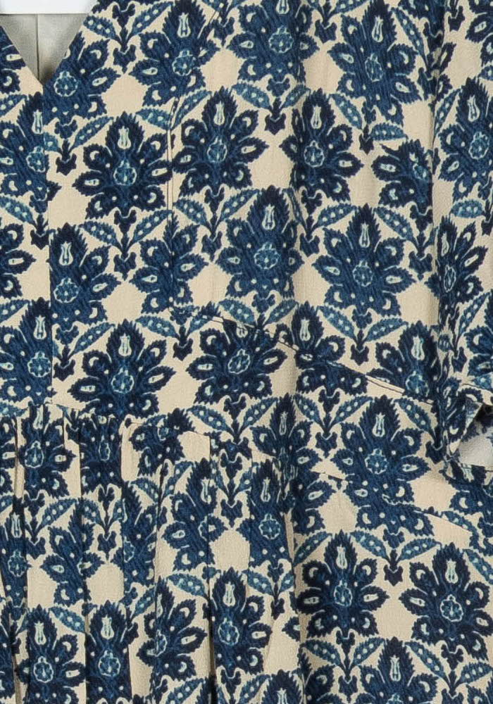 Robe Longue Bleu et Beige - Taille S/36 de la marque Maison 123 | PARAD121207 - Vendu par Paradigme - Image 3