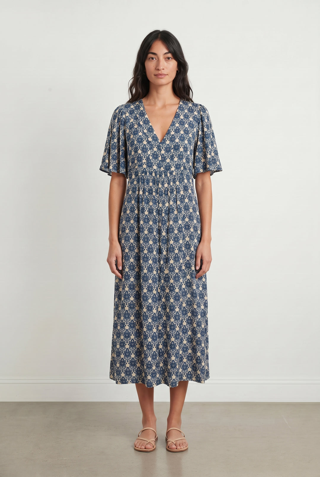 Robe Longue Bleu et Beige - Taille S/36 de la marque Maison 123 | PARAD121207 - Vendu par Paradigme - Image 1