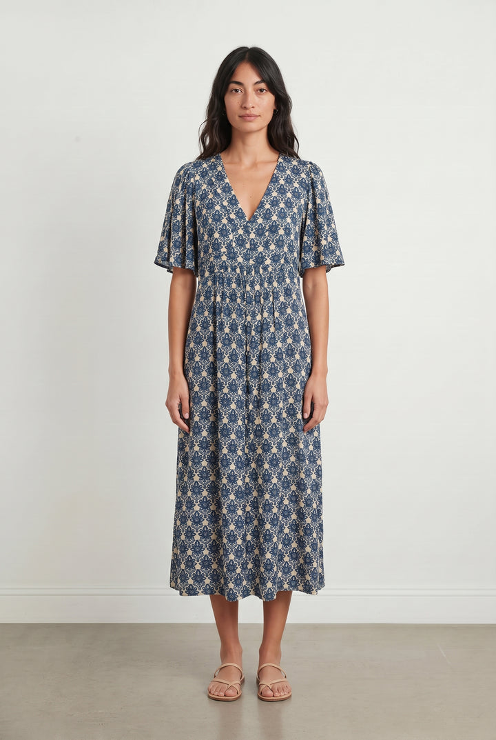 Robe Longue Bleu et Beige - Taille S/36 de la marque Maison 123 | PARAD121207 - Vendu par Paradigme - Image 1