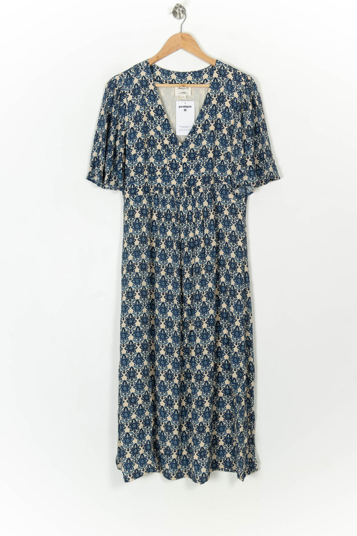 Robe Longue Bleu et Beige - Taille S/36 de la marque Maison 123 | PARAD121207 - Vendu par Paradigme - Image 2