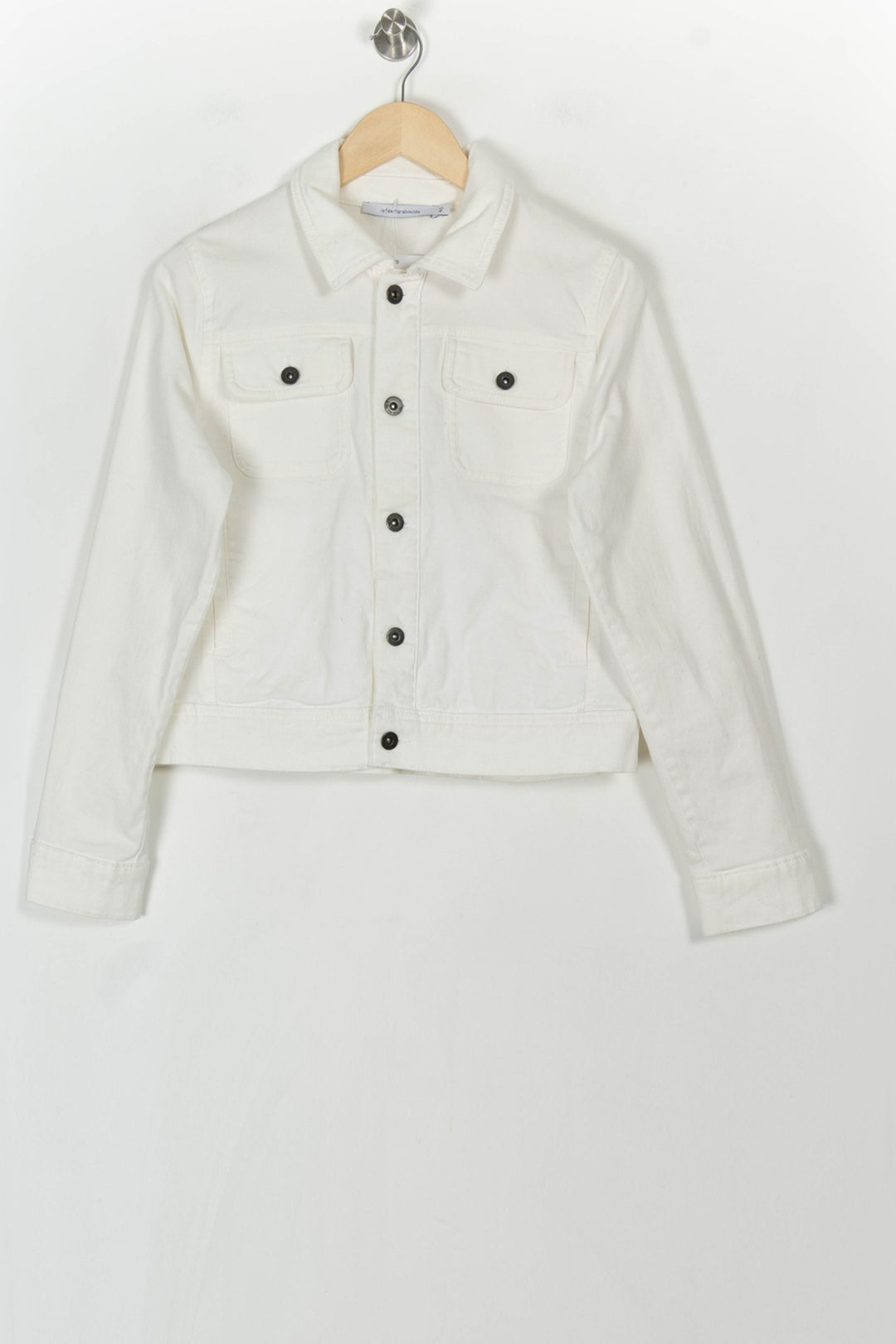 Veste en Jean Blanche - Taille L/40 de la marque La Fée Maraboutée | PARAD121215 - Vendu par Paradigme - Image 2