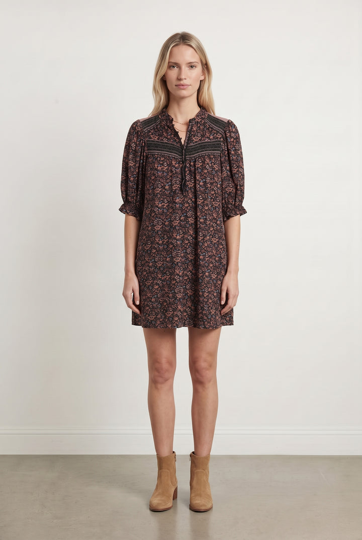 Robe Courte Noire et Marron - Taille XS/34 de la marque ba&amp;sh | PARAD121221 - Vendu par Paradigme - Image 1