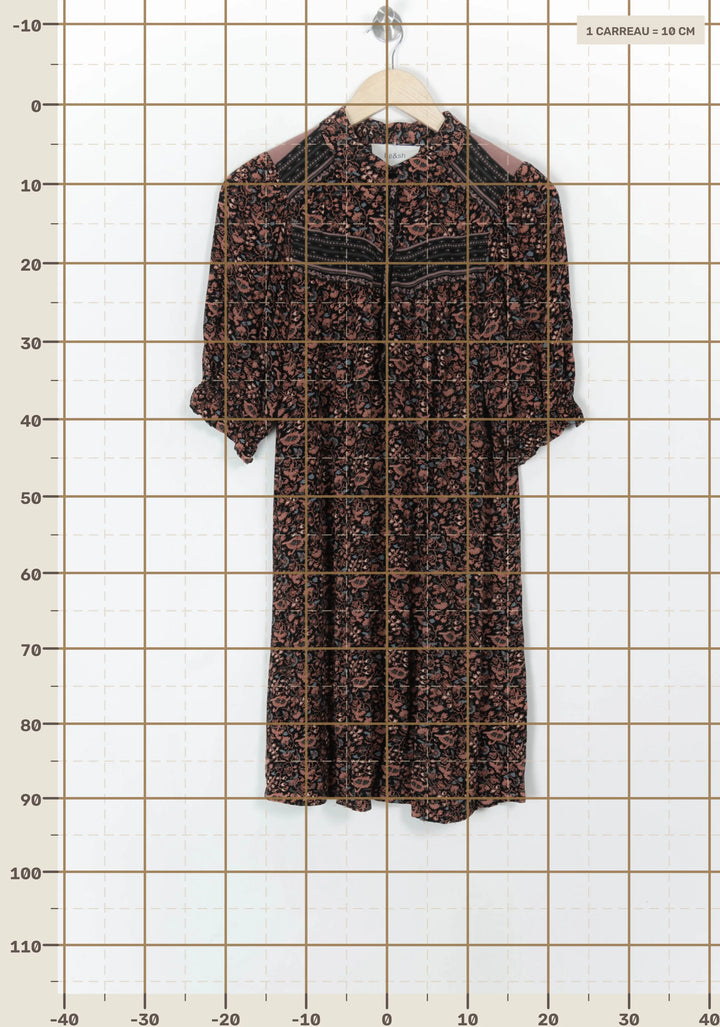 Robe Courte Noire et Marron - Taille XS/34 de la marque ba&amp;sh | PARAD121221 - Vendu par Paradigme - Image 4