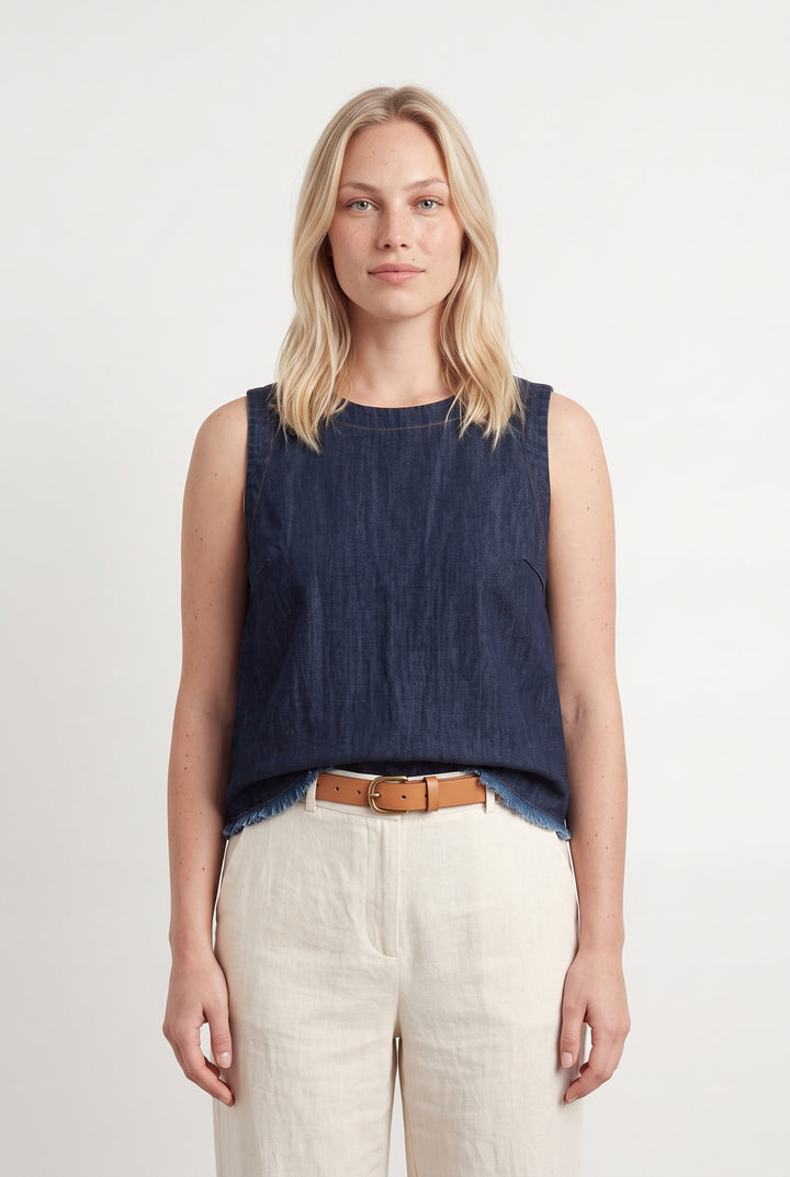 Débardeur Bleu - Taille L/40 de la marque La Fée Maraboutée | PARAD121226 - Vendu par Paradigme - Image 1