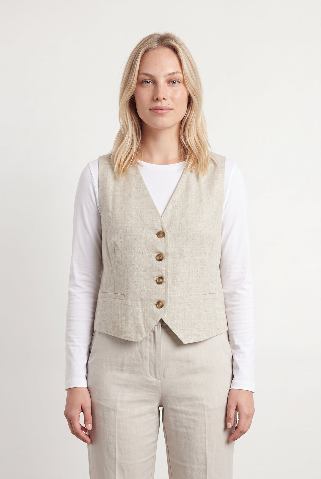 Gilet Beige - Taille L/40 de la marque La Fée Maraboutée | PARAD121229 - Vendu par Paradigme - Image 1