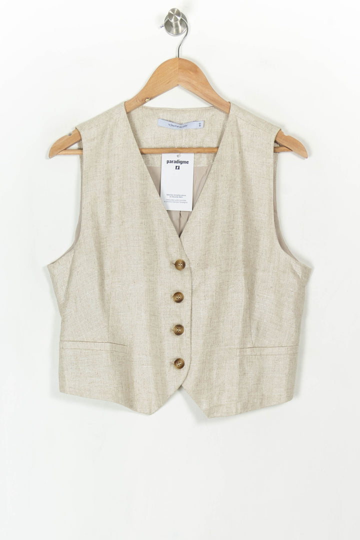 Gilet Beige - Taille L/40 de la marque La Fée Maraboutée | PARAD121229 - Vendu par Paradigme - Image 2
