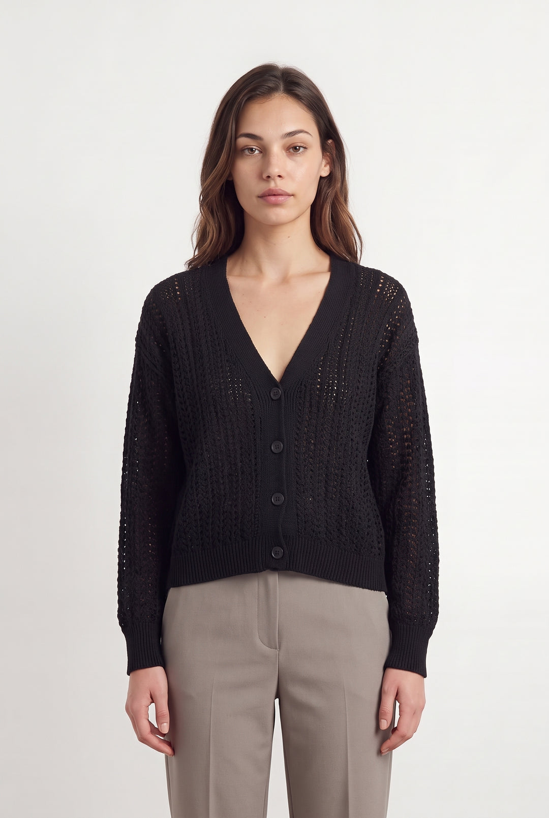 Cardigan Noir - Taille XS/34 de la marque La Fée Maraboutée | PARAD121233 - Vendu par Paradigme - Image 1