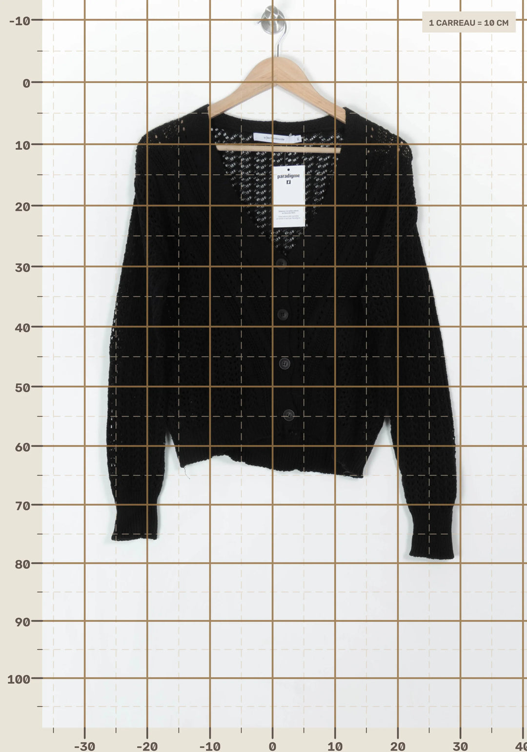 Cardigan Noir - Taille XS/34 de la marque La Fée Maraboutée | PARAD121233 - Vendu par Paradigme - Image 4