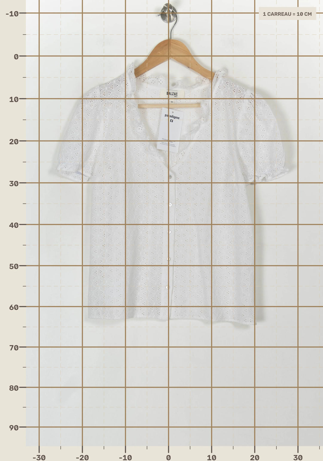 Blouse Brodée Blanche - Taille M/38 de la marque Balzac Paris | PARAD121235 - Vendu par Paradigme - Image 4