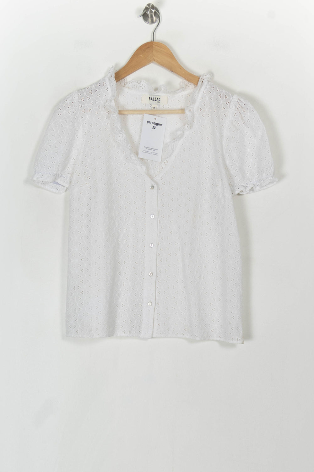 Blouse Brodée Blanche - Taille M/38 de la marque Balzac Paris | PARAD121235 - Vendu par Paradigme - Image 2