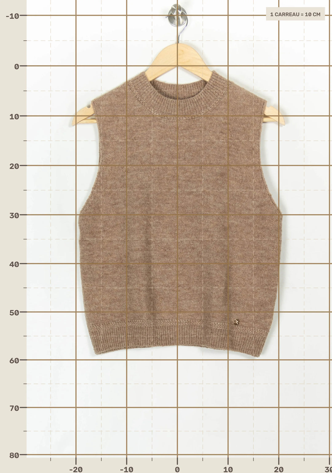 Pull Sans Manches Marron - Taille S/36 de la marque La Petite Etoile | PARAD121239 - Vendu par Paradigme - Image 4