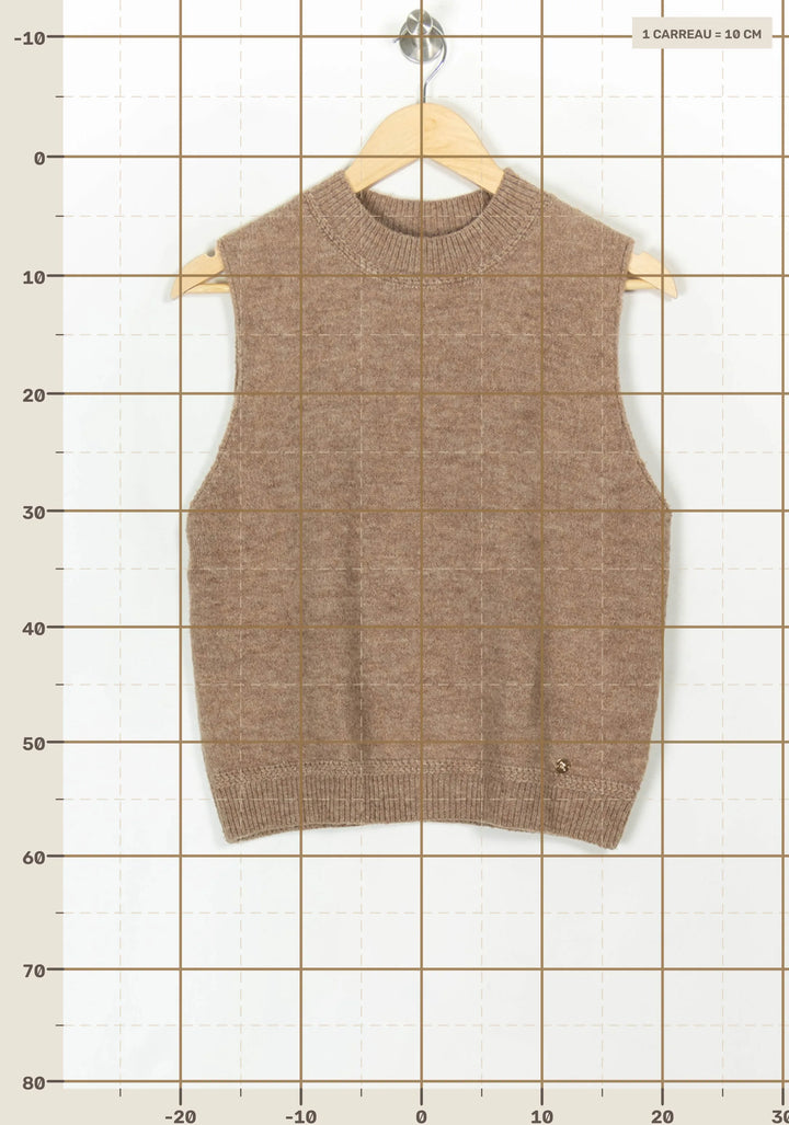 Pull Sans Manches Marron - Taille S/36 de la marque La Petite Etoile | PARAD121239 - Vendu par Paradigme - Image 4