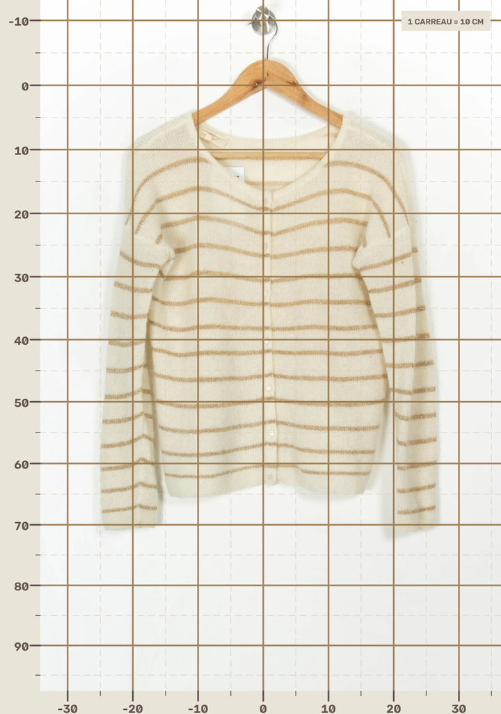 Cardigan Écru et Beige - Taille XS/34 de la marque Sézane | PARAD121246 - Vendu par Paradigme - Image 4