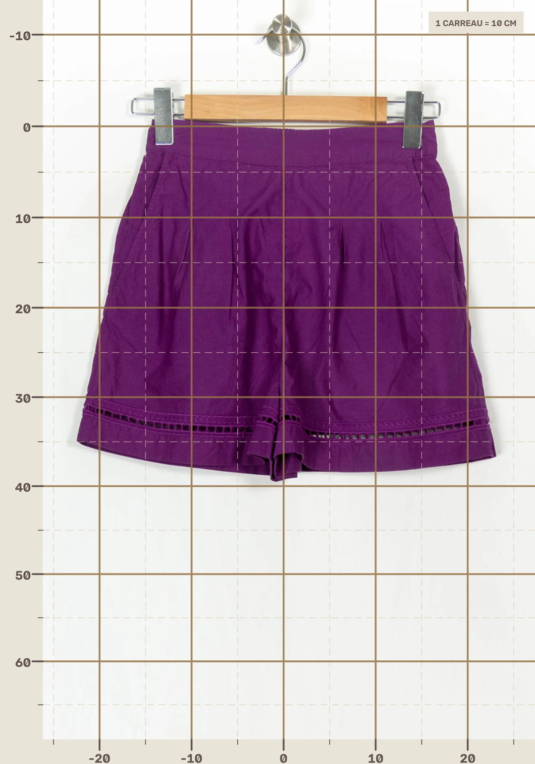 Short Violet - Taille XS/34 de la marque Sézane | PARAD121248 - Vendu par Paradigme - Image 4