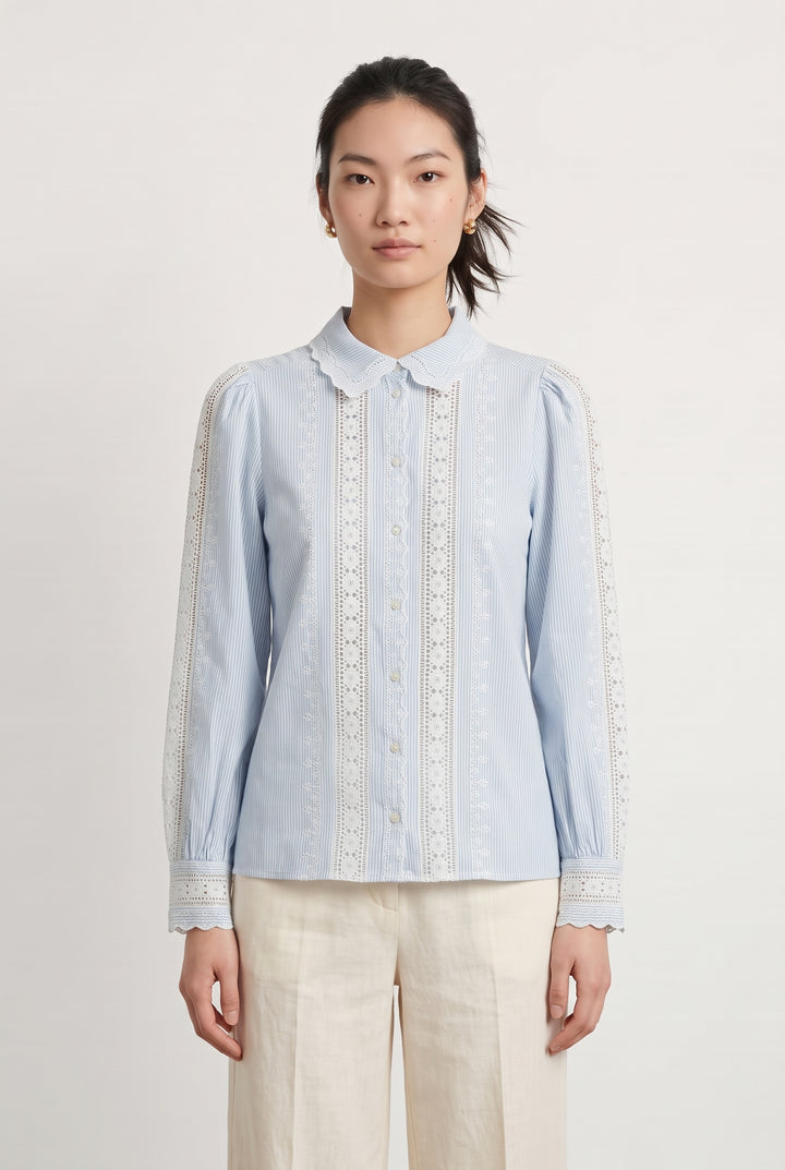 Blouse Bleu et Blanc - Taille S/36 de la marque Sézane | PARAD121250 - Vendu par Paradigme - Image 1