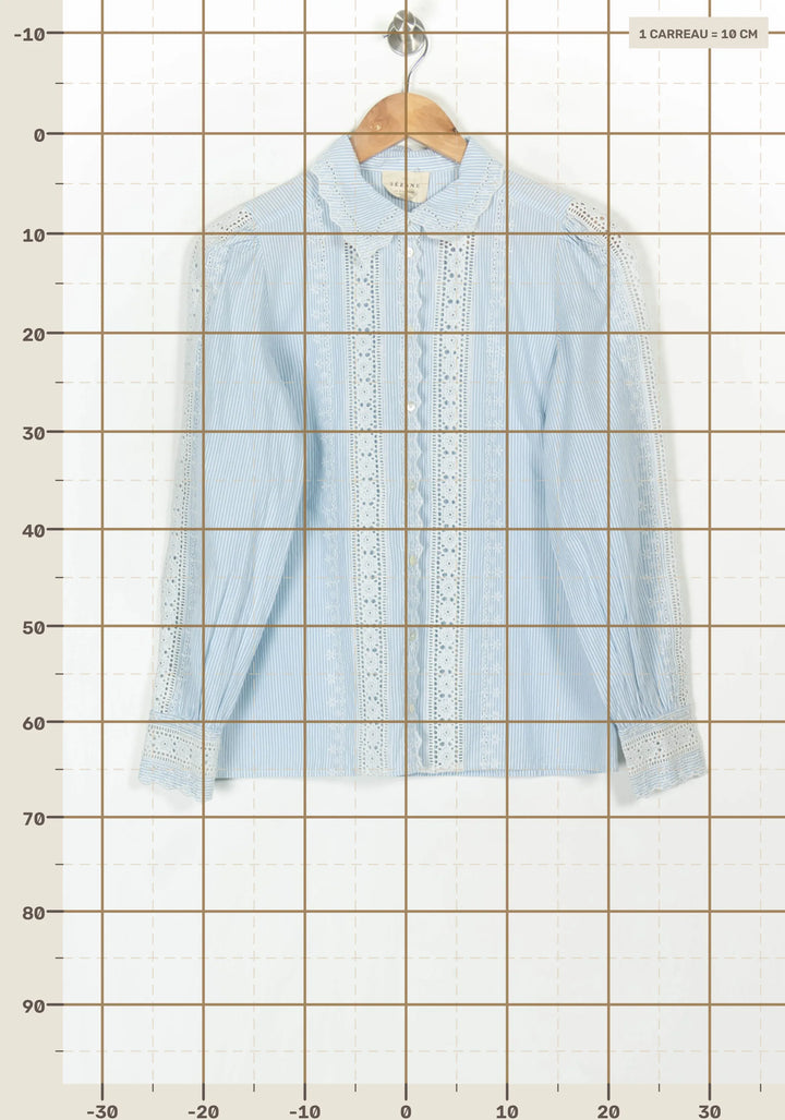 Blouse Bleu et Blanc - Taille S/36 de la marque Sézane | PARAD121250 - Vendu par Paradigme - Image 4