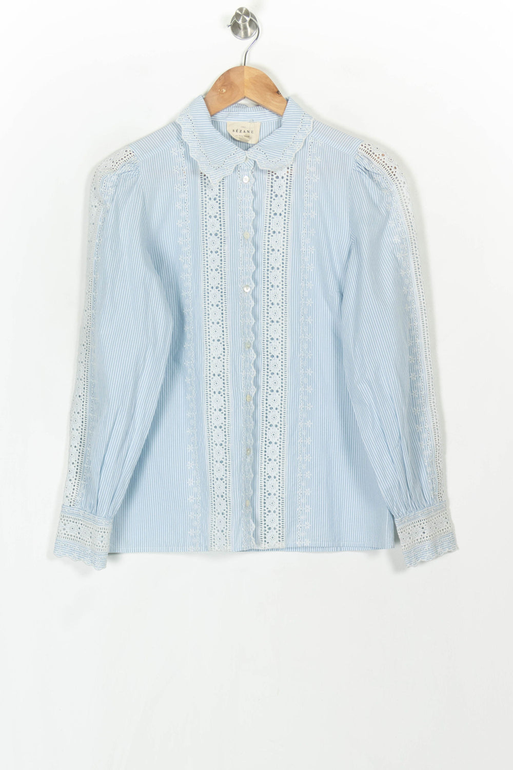 Blouse Bleu et Blanc - Taille S/36 de la marque Sézane | PARAD121250 - Vendu par Paradigme - Image 2