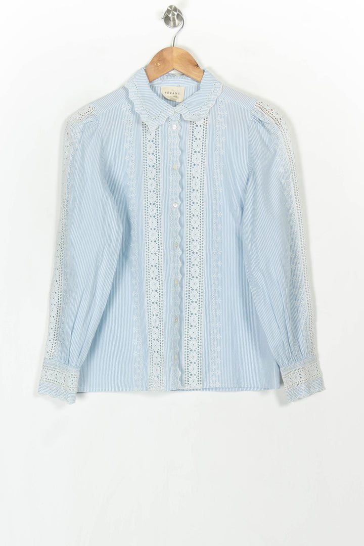 Blouse Bleu et Blanc - Taille S/36 de la marque Sézane | PARAD121250 - Vendu par Paradigme - Image 2