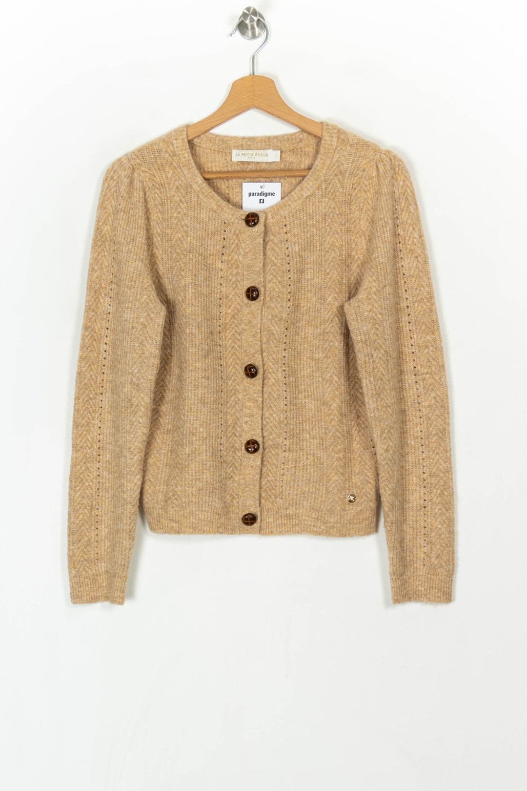 Cardigan Beige - Taille S/36 de la marque La Petite Etoile | PARAD121251 - Vendu par Paradigme - Image 2